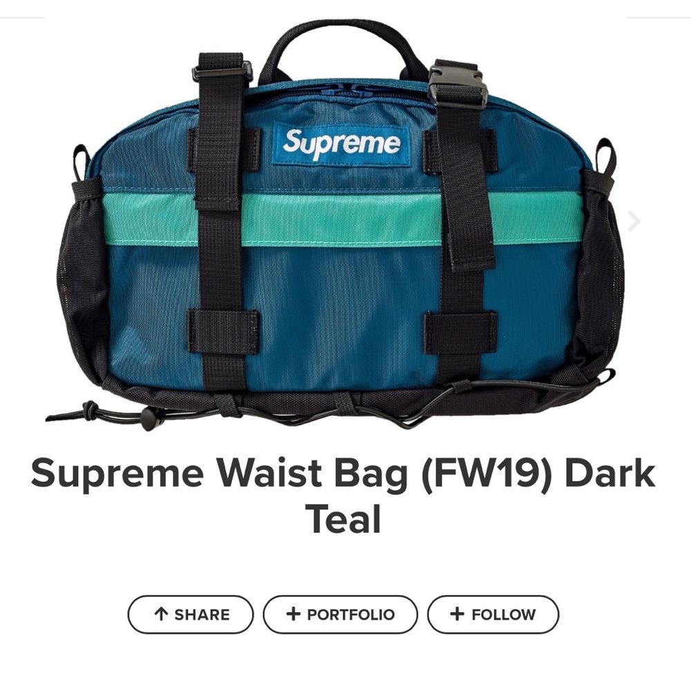 supreme waist bag fw 19 teal
